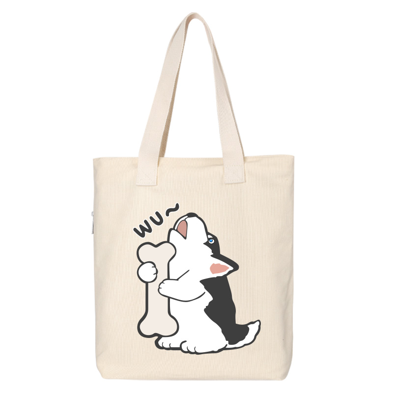 Shiba Inu Male And Female Shoulder Bag Canvas Large Capacity