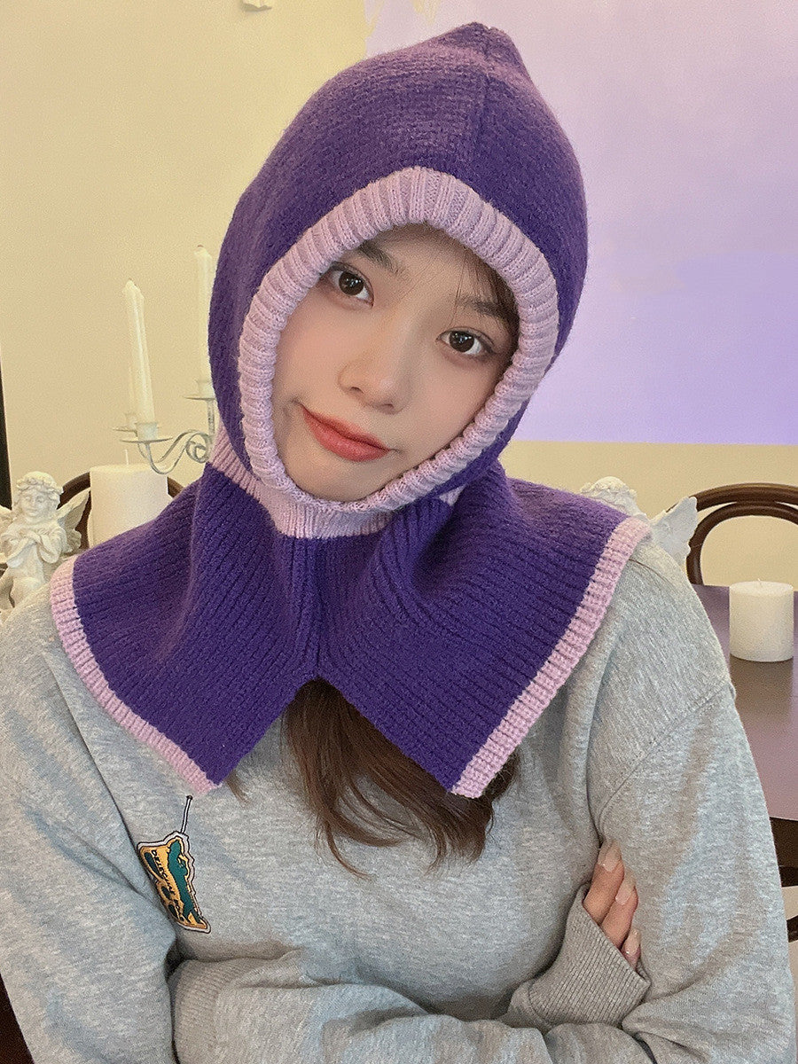 Women's Warm Knitted Hooded Scarf
