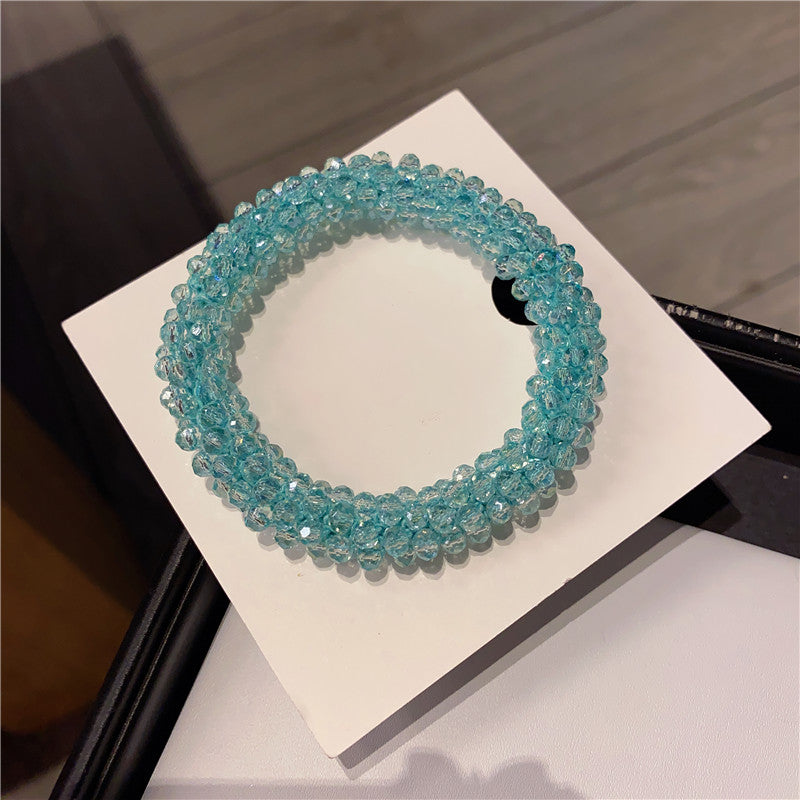 Crystal Color Elastic Rubber Band Hair Ring Ponytail Simple