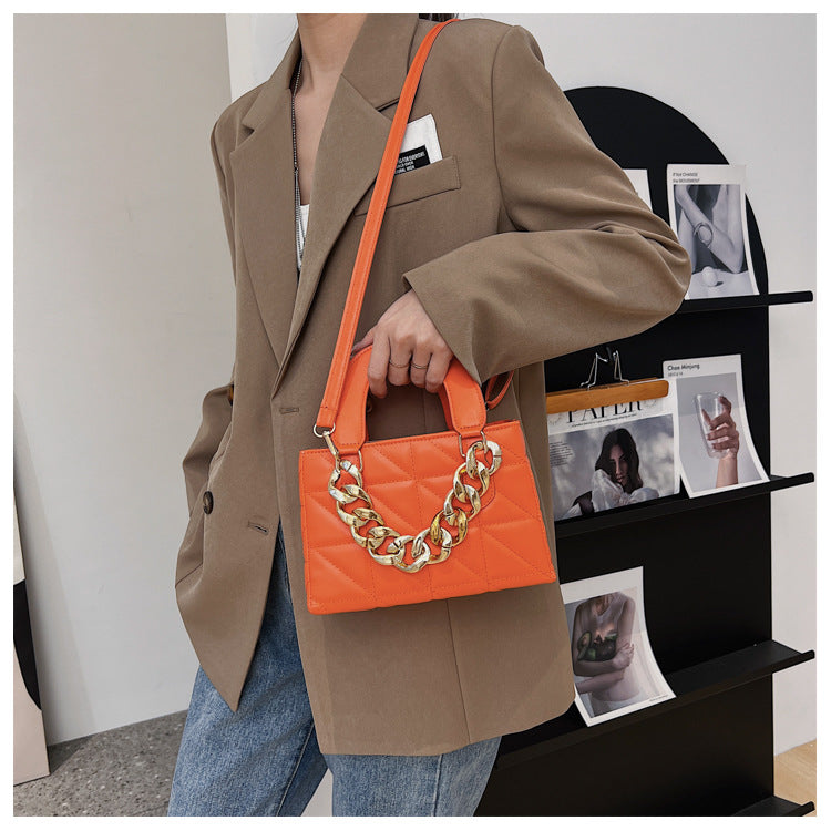 Fashion Rhombus Chain Handheld Small Square Bag