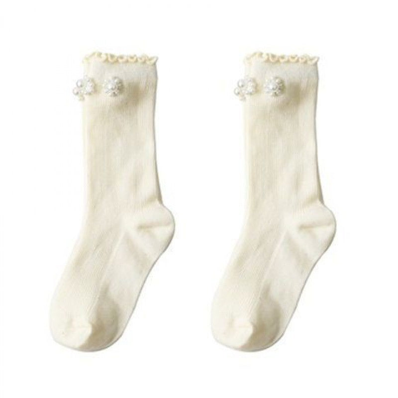Pearl Girls' Socks Cute Japanese Style Children's Tube Socks