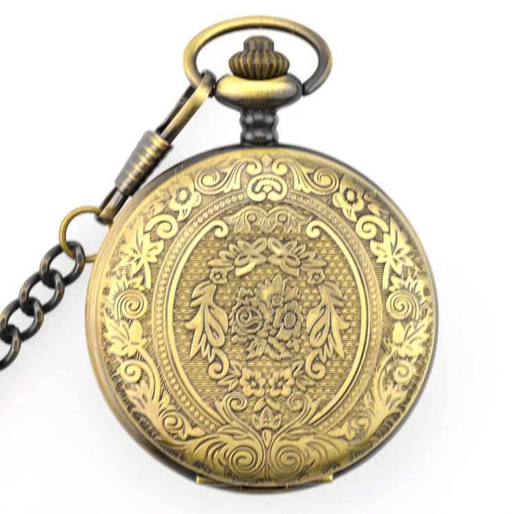 Women's Retro Fashion Flip Hollow Pocket Watch