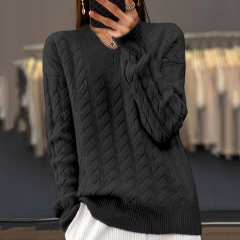 Women's V-neck Sweater Pullover Sweater