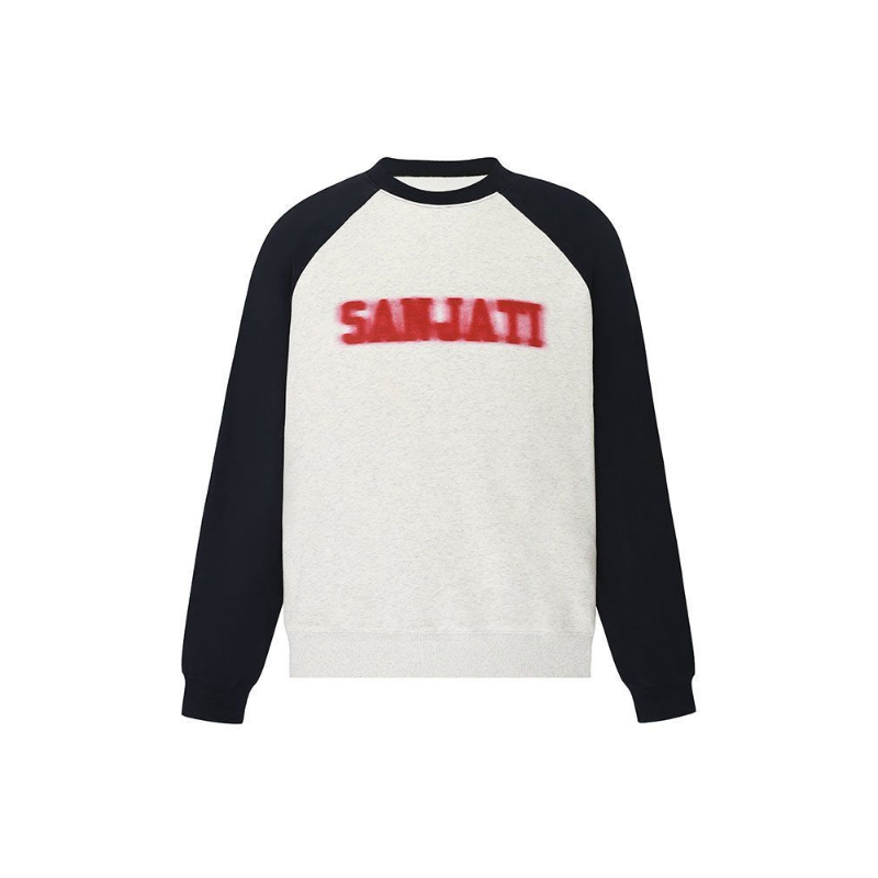 Black And White Color Matching Raglan T-shirt Loose Couple's Tops