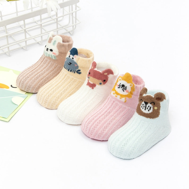 New 3D Thin Cotton Low Top Children's Socks Cartoon Five Pair Set