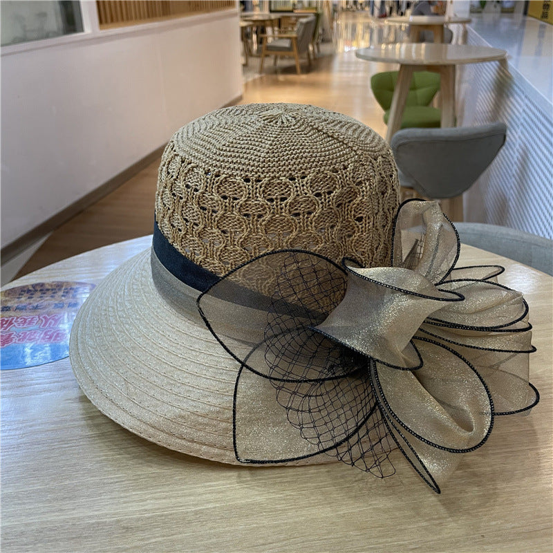 Flower Organza Fisherman Hat Female Summer
