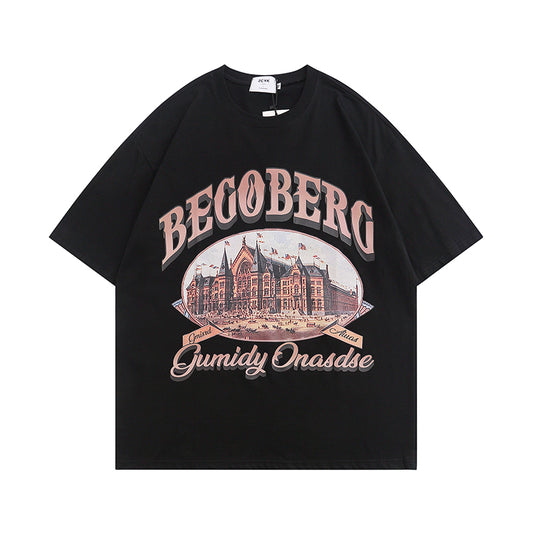 Men's Street Hip Hop Basic Round Neck Half Short Sleeve