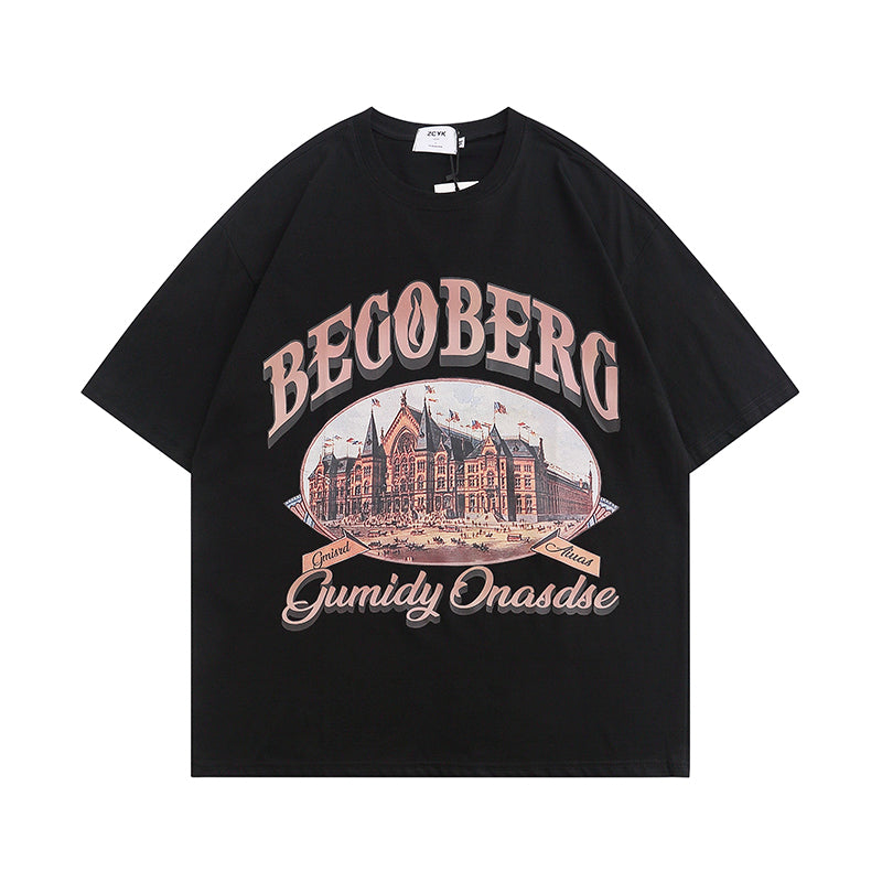 Men's Street Hip Hop Basic Round Neck Half Short Sleeve