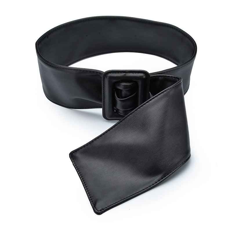 Women's Soft Wide Girdle Decorative Belt Leather Bag Buckle Skirt
