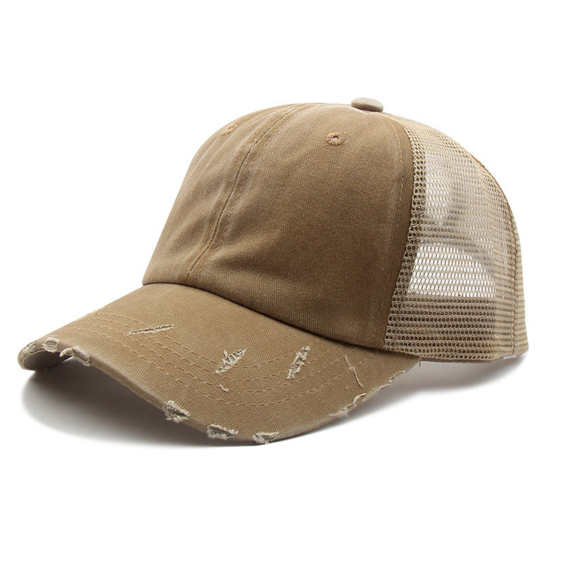 Women's Fashionable All-matching Retro Washed Peaked Cap