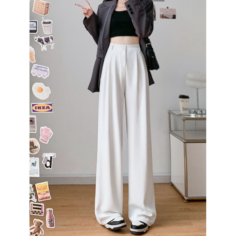 Straight High Waist Slimming Loose And Simple Casual Pants