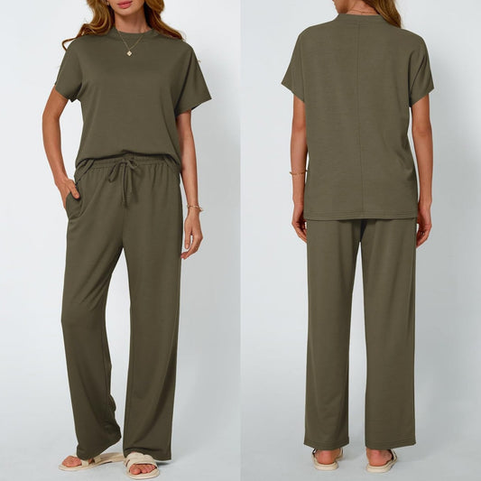 Women's Casual Wear Solid-color Casual Set