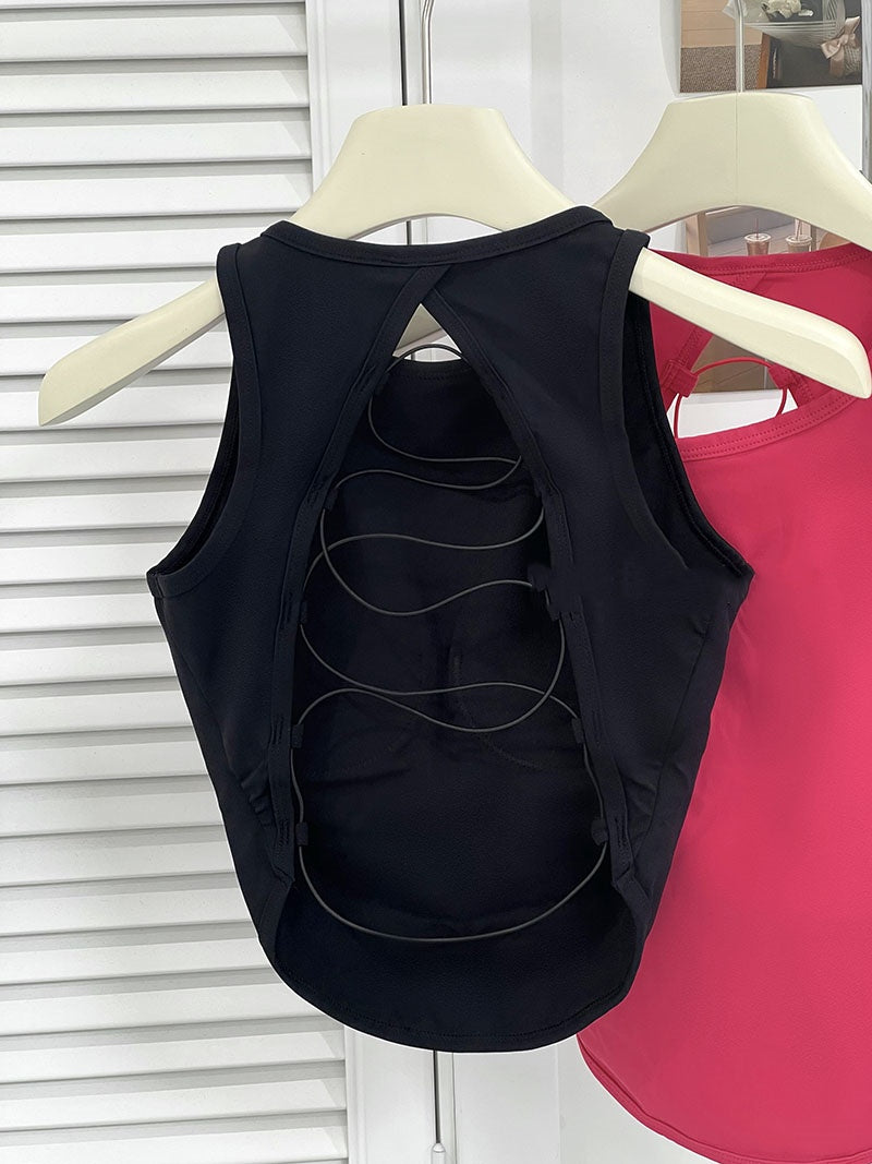 Cross Strap Yoga Vest Fixed Cup Sports Underwear