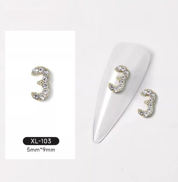 3D Digital Explosion Gold Nail Jewelry Diamond Accessories