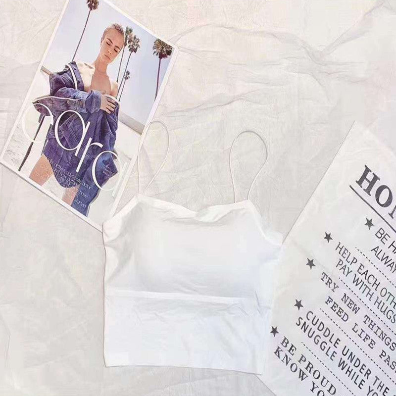 Ice Silk Oil Painting Girl Beautiful Back Camisole Without Trace