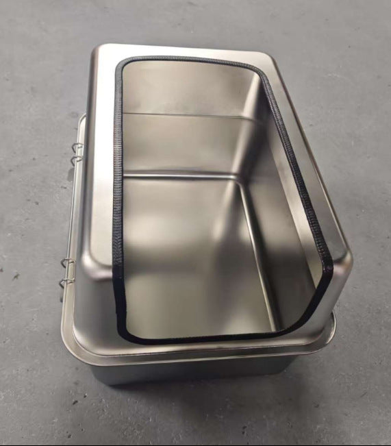 Stainless Steel Semi-enclosed Litter Box With Splash-proof Design
