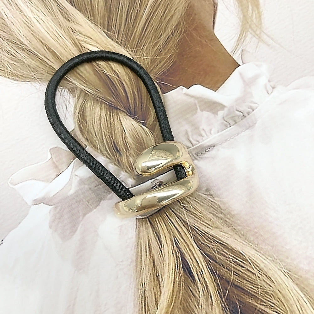 Simple Small Rubber Band Headband Hair Accessories Metal Geometry