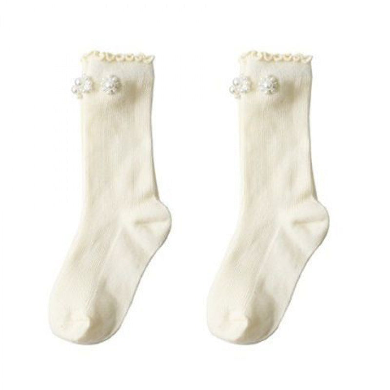 Pearl Girls' Socks Cute Japanese Style Children's Tube Socks