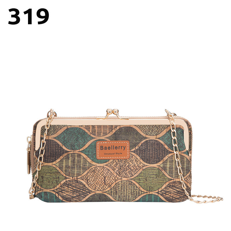 Women's Fashion Cross Section Print Multifunctional Zipper Shoulder Crossbody Bag