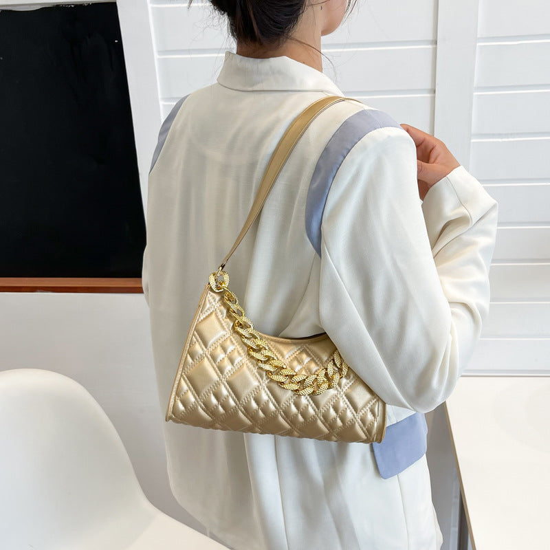 Women's New Fashionable Patent Leather Rhombus Shoulder Bag