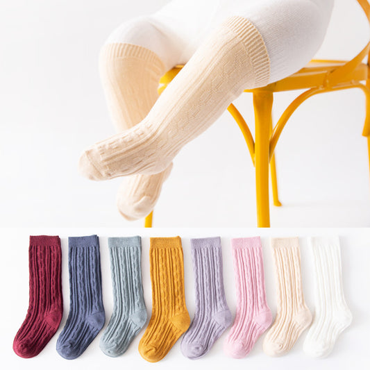 Spring And Summer Combed Cotton Long Tube Baby Knee Length Socks