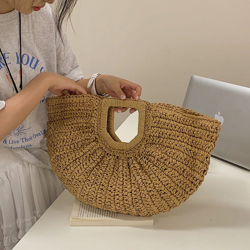 Weaving Beach Bag Retro Commuter's All-matching Casual Handbag