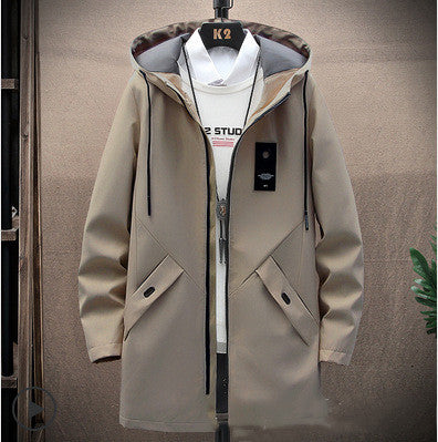 Mid-length casual fashion loose hooded cardigan jacket