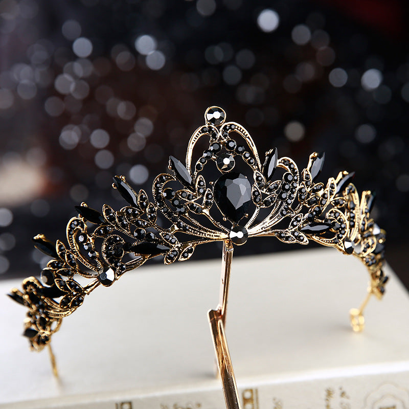Vintage Black Luxury Crown Bridal Headwear