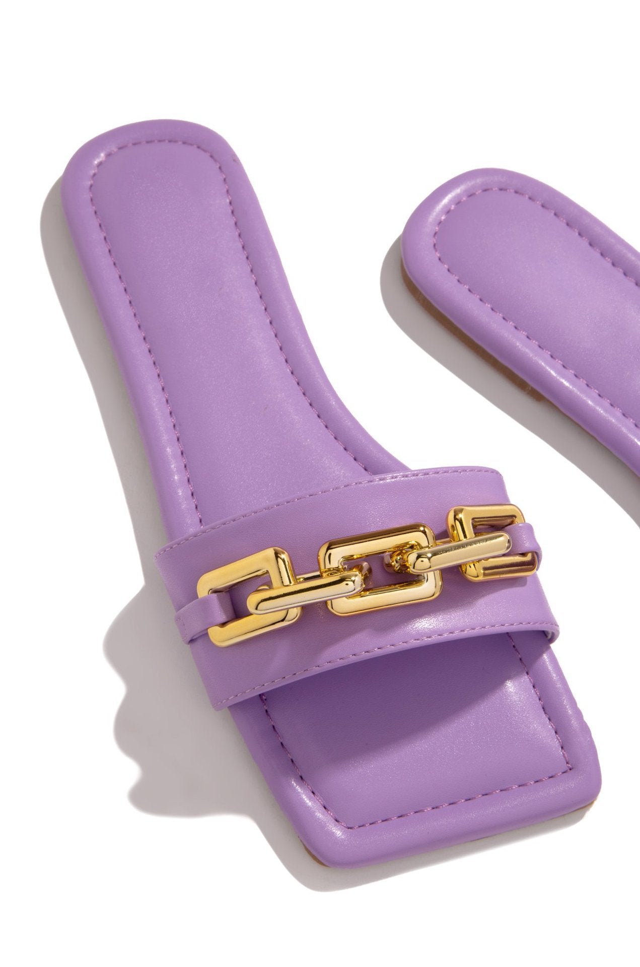 New Large Size Chain Decoration Female Flat Shoes Women's Slippers