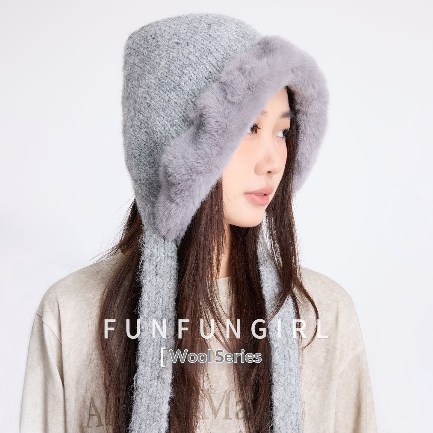 Women's Wool Knit Hat Outdoor Windproof Ear Protection Beanie