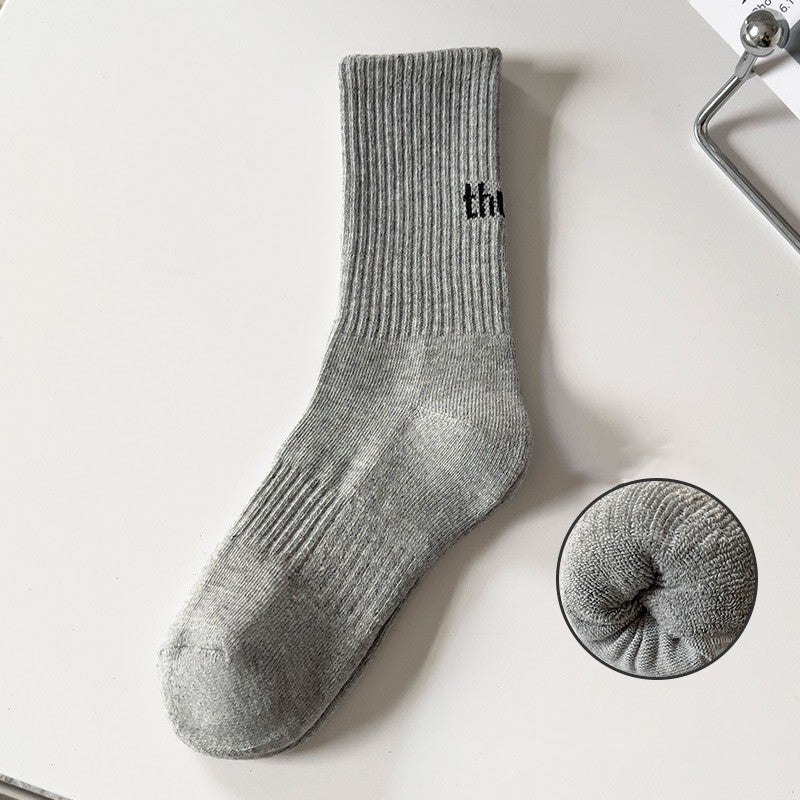Women's Casual Simple Solid Color Medium Tube Socks