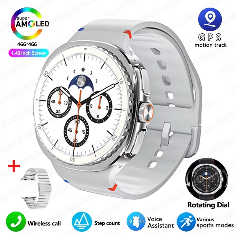 2025 Smart Watch 8 Ultra Classic GPS Compass Bluetooth Call AMOLED IP68 Waterproof Heart Rate Monitoring Upgraded Smart Watch