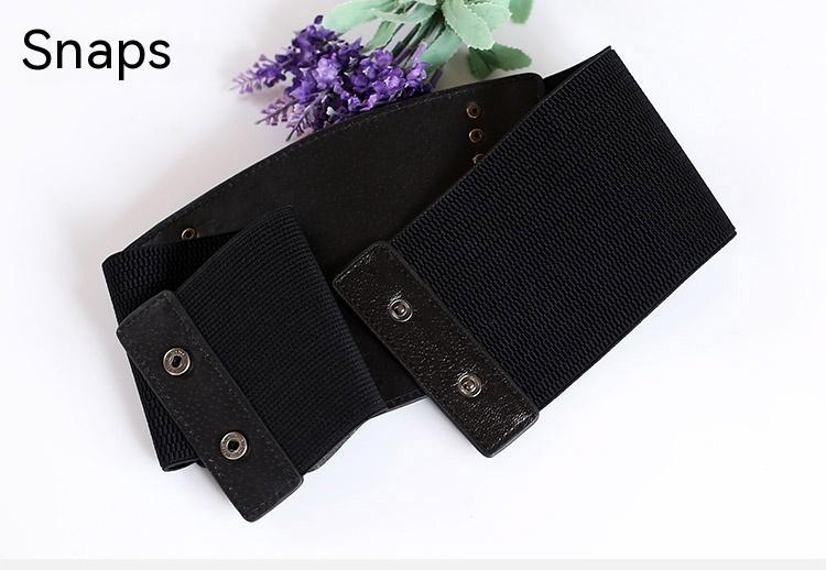 Women's Nail Elastic Imitation Leather Wide Belt Leisure All-matching Strap Waist Seal
