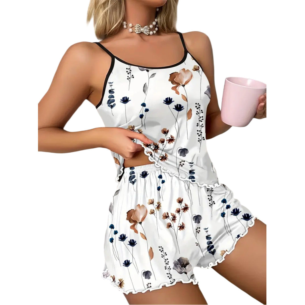 Mature-style Printed Cami Pajama Pants For Women
