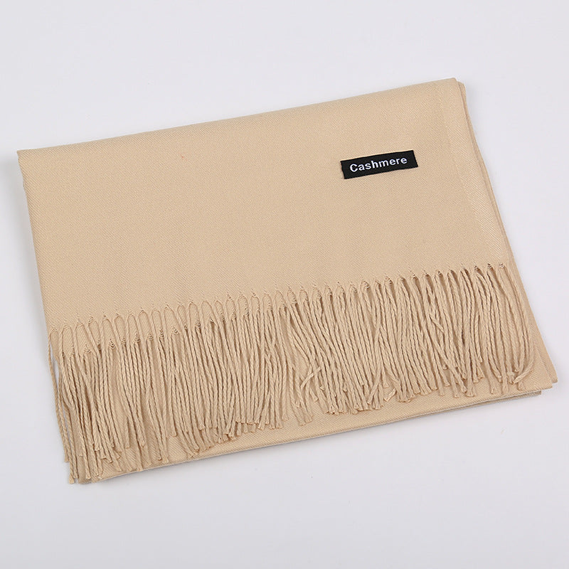 Solid Color Artificial Cashmere Scarf Female 220g Warm Shawl