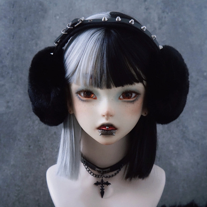 Faux Fur Rivets Headband Earmuffs Autumn And Winter Warmth