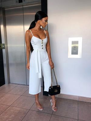 Elegant stropløs jumpsuit til pendler