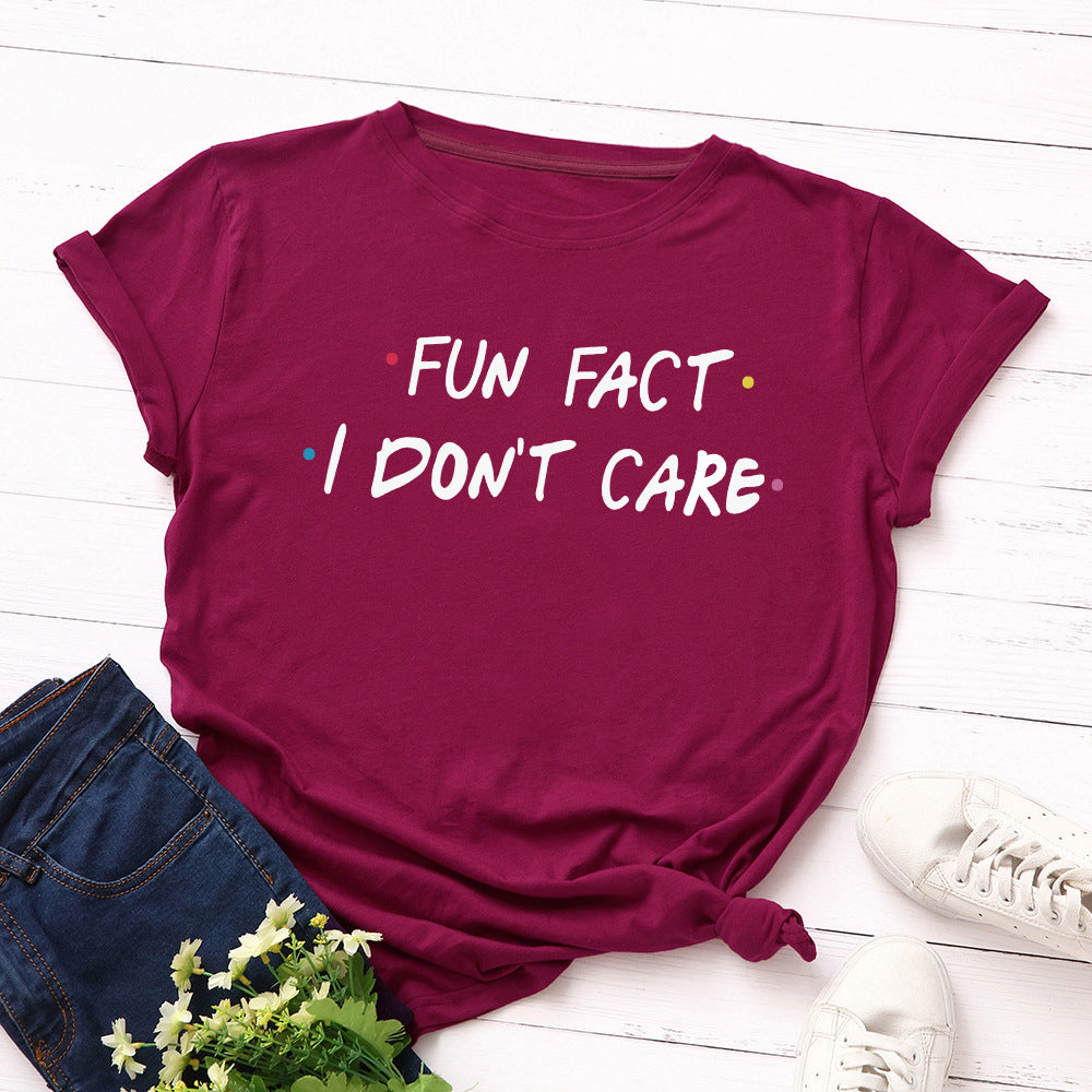Women's Loose Round Neck Short Sleeve Cotton T-Shirt
