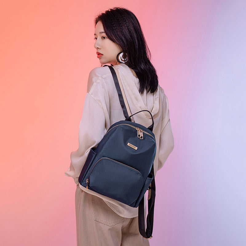 Trendy Korean Style Pure Color Simple Stylish Oxford Cloth Women's Backpack