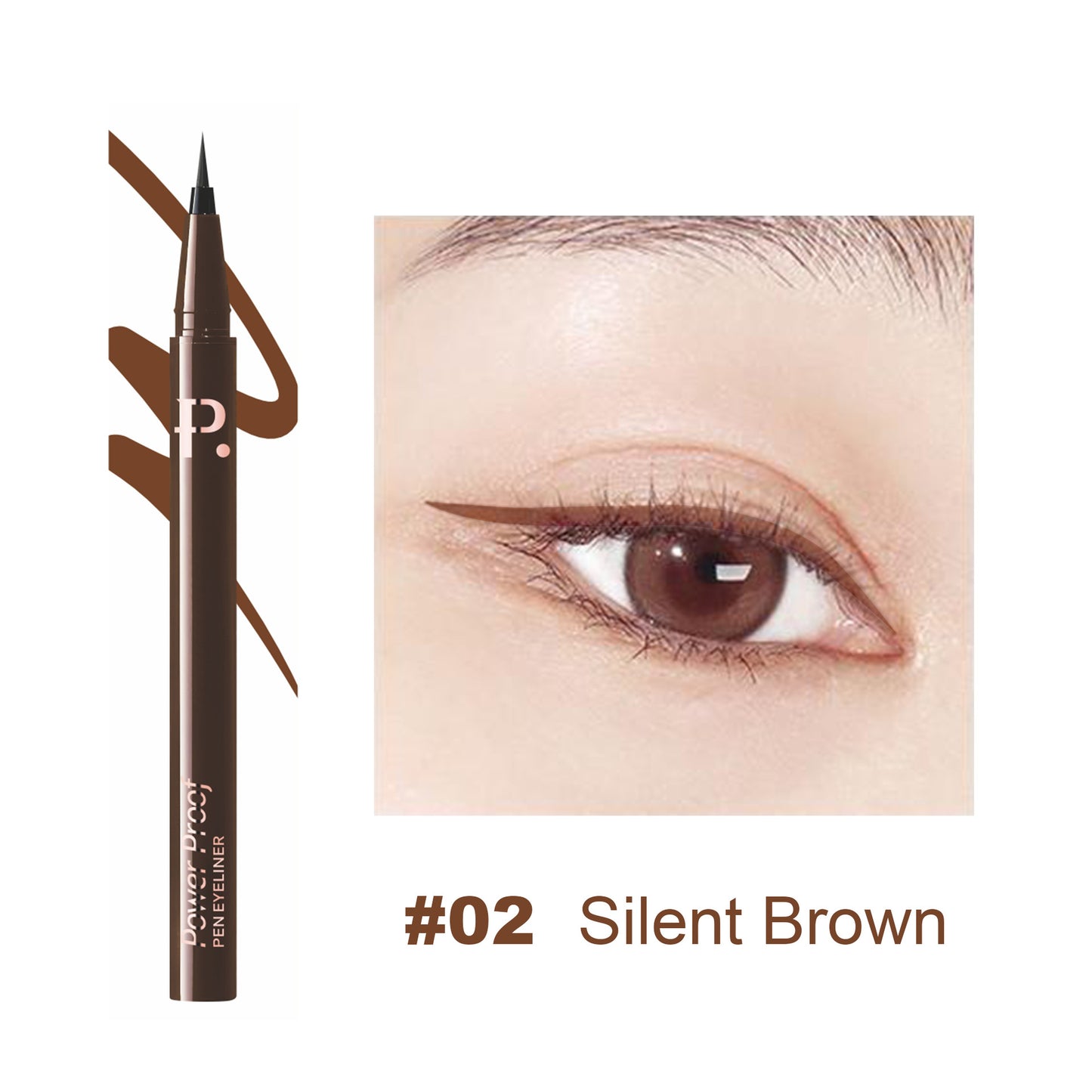 Fiber-tip Eyeliner Pen With Soft Brush Tip Waterproof Long-lasting And Smudge-proof