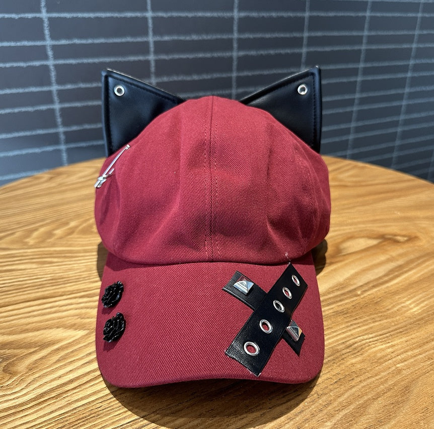 Niche Baseball Cap With Three-dimensional Cat Ears