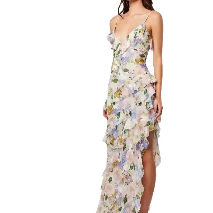 Fashionable Chiffon Ethereal Long Dress With An Elegant Vibe