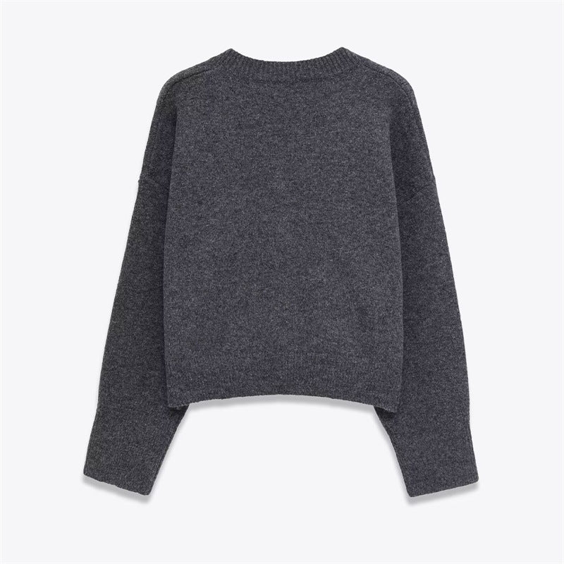 New Stylish Versatile Soft Button-front Knit Sweater