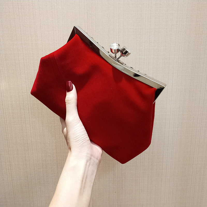 Velvet Rhinestone Dinner Bag Diagonal