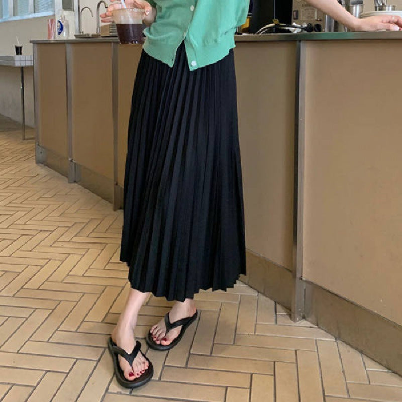 New Summer High Waist Slimming Small Mid-length Dress