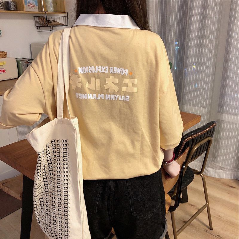 Soft Girl Polo Shirt Japanese Girl Short-sleeved T-shirt