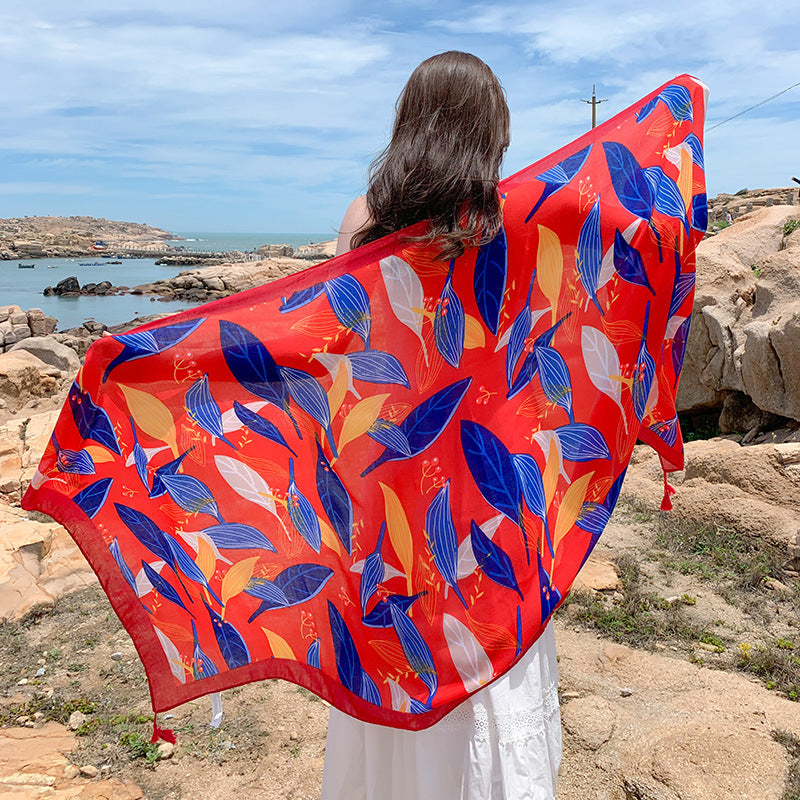 Women's Thin Ethnic Style Scarf Oversized Sunscreen Shawl