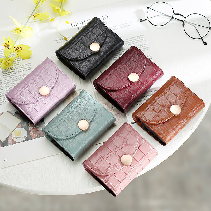 Cowhide Compact Multi-functional Small Wallet