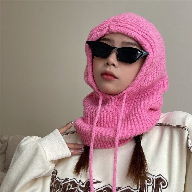 Pull Rope Simple Knit Head Hat
