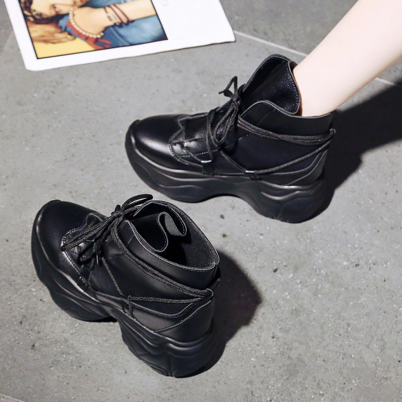 Women's Spring Spring Thick-soled Inner Increase All-match Show Feet Short Boots
